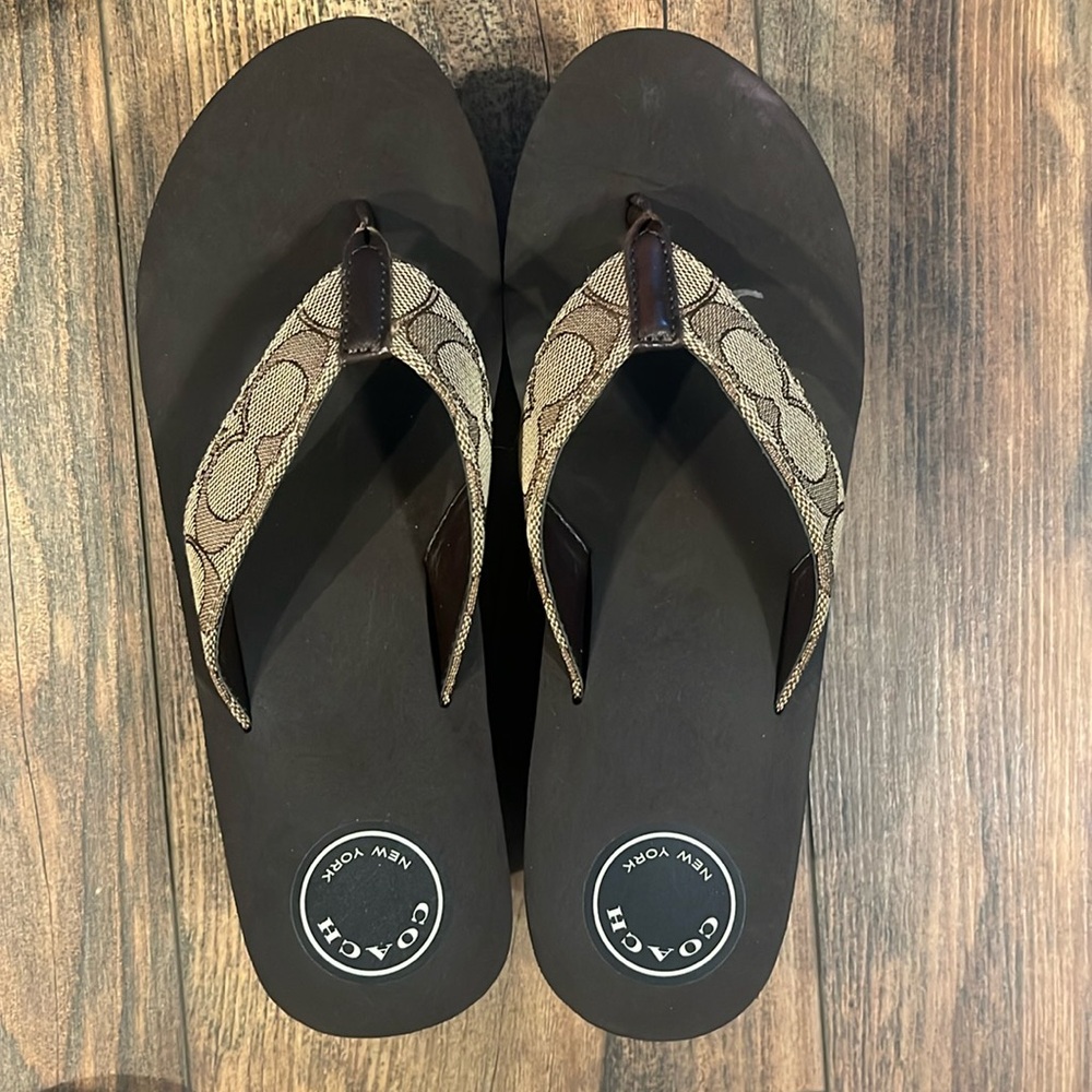 New in box Coach wedge sandals size 8